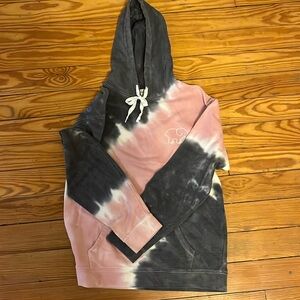 Ivory Ella Pink Grey Tie Dye Drawstring Hoodie XS